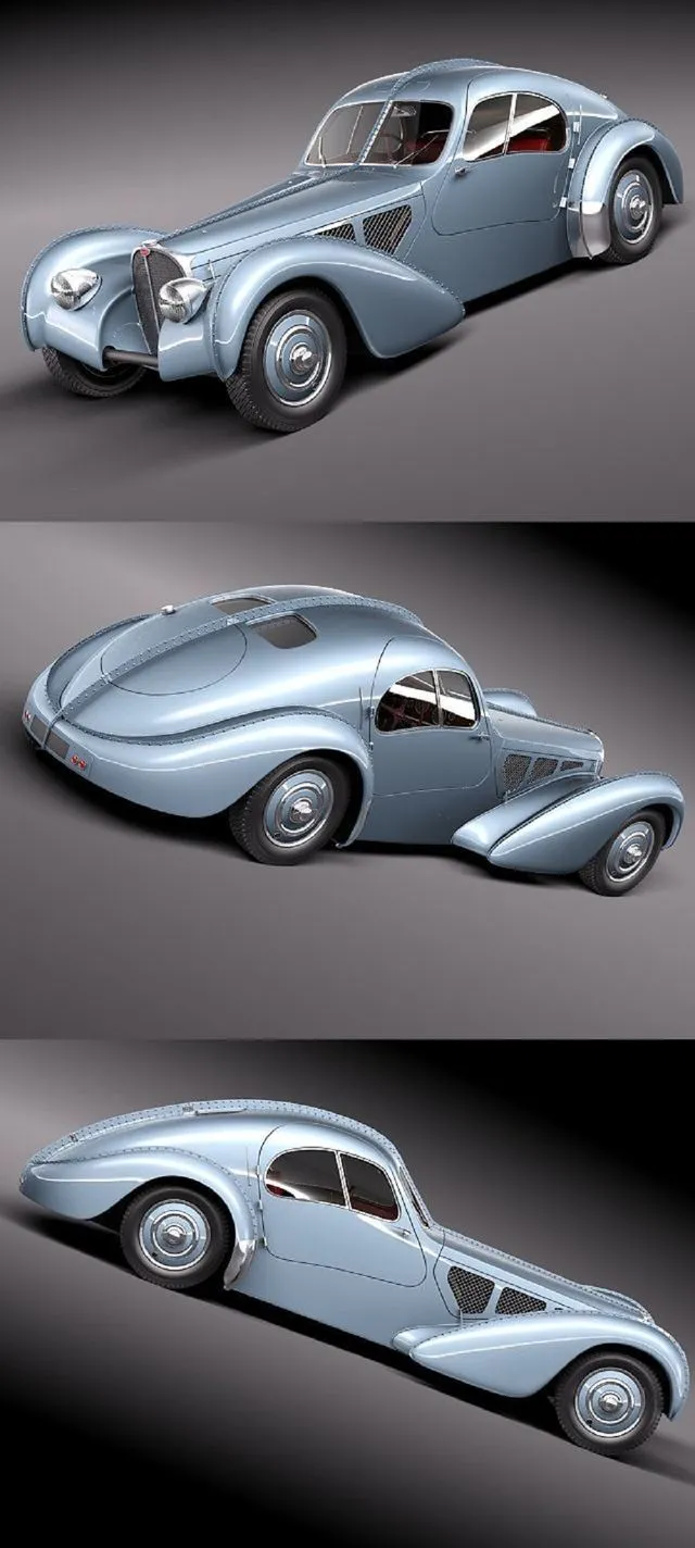 PBR Game 3D Models - Bugatti Type 57 Atlantic 1936