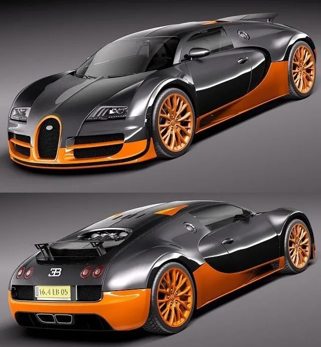 PBR Game 3D Models - Bugatti Veyron Super Sport 2012