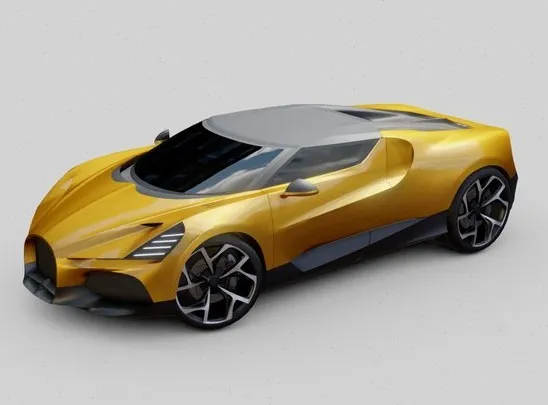 PBR Game 3D Models - Bugatti W16 Mistral