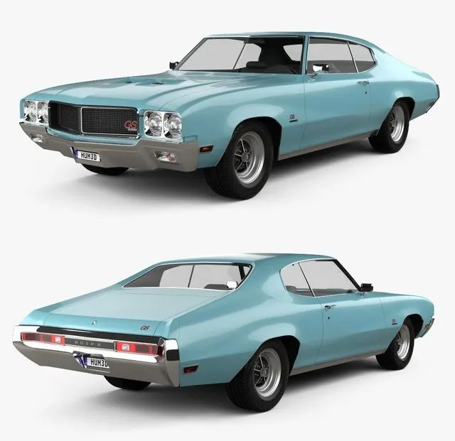 PBR Game 3D Models - Buick GS 455 Stage 1 coupe 1970