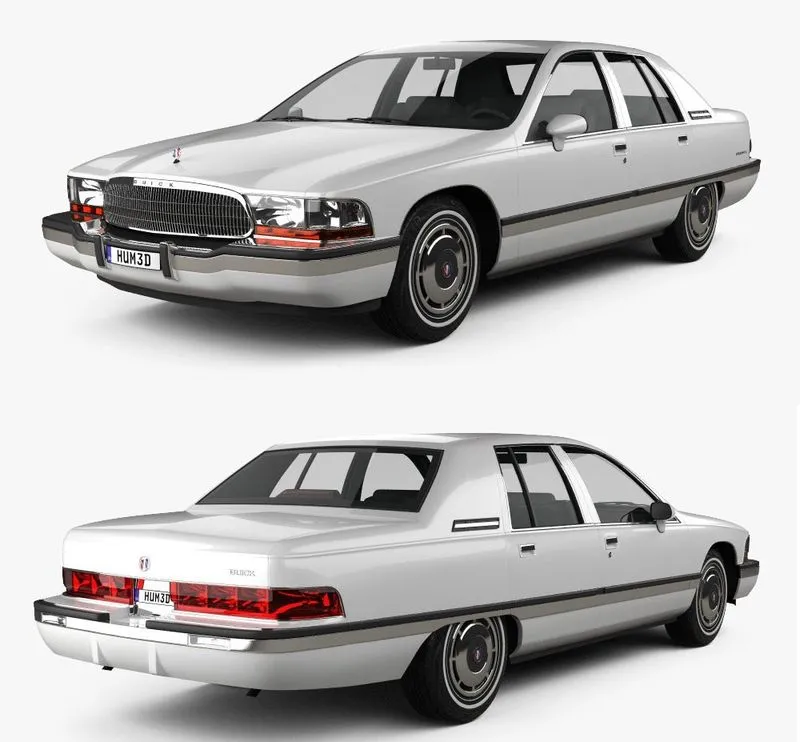 PBR Game 3D Models - Buick Roadmaster sedan 1991