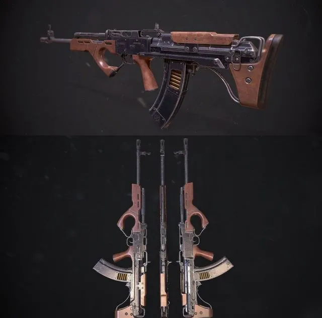 PBR Game 3D Models - Bull Dog Gun