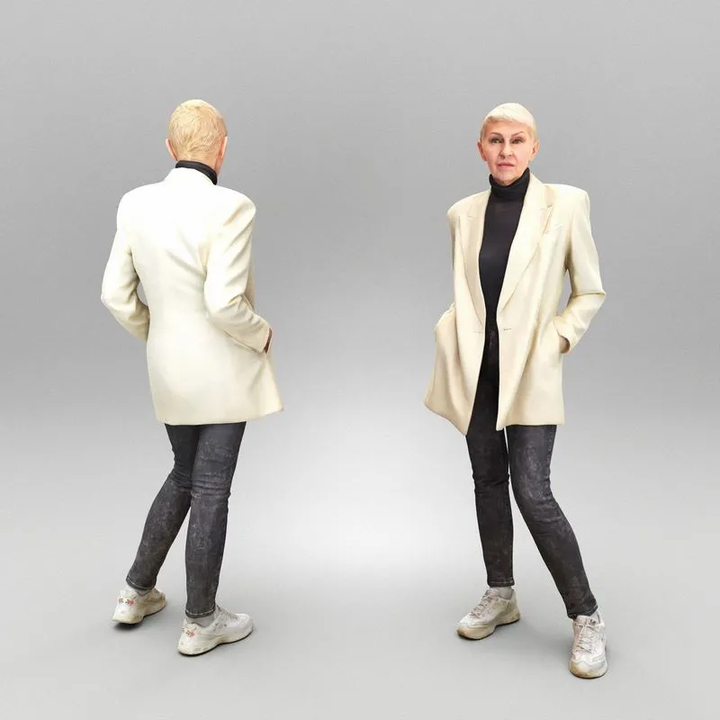 PBR Game 3D Models - Business woman with short hair 382