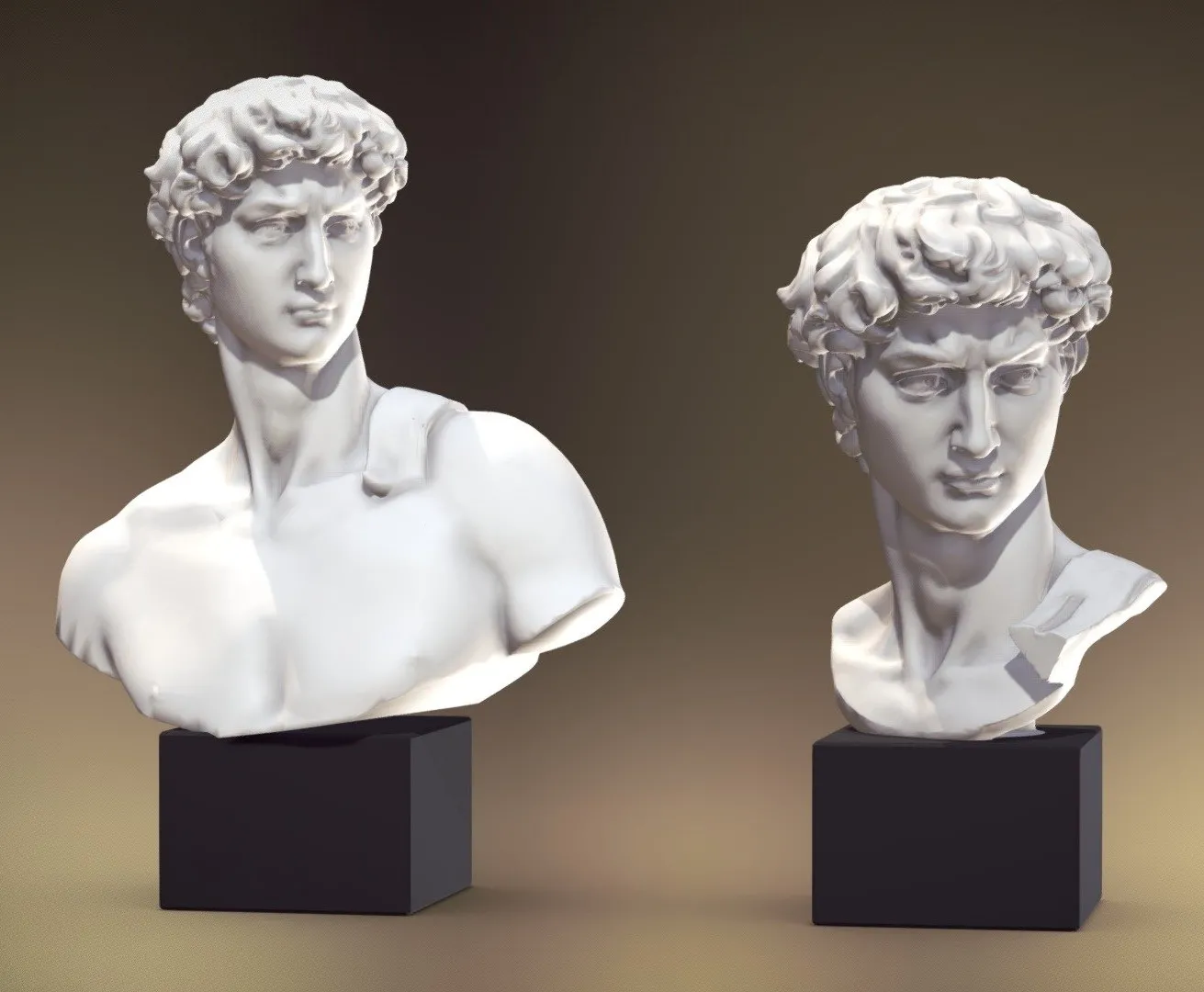 PBR Game 3D Models - Bustes David   Print