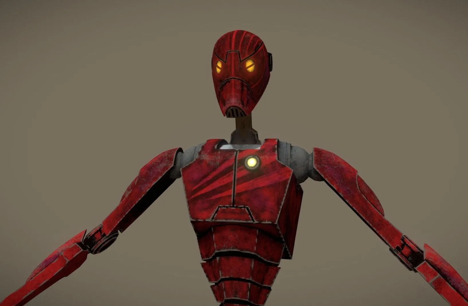 PBR Game 3D Models - Bx Commando Droid Red Bad Batch Fanart Rig