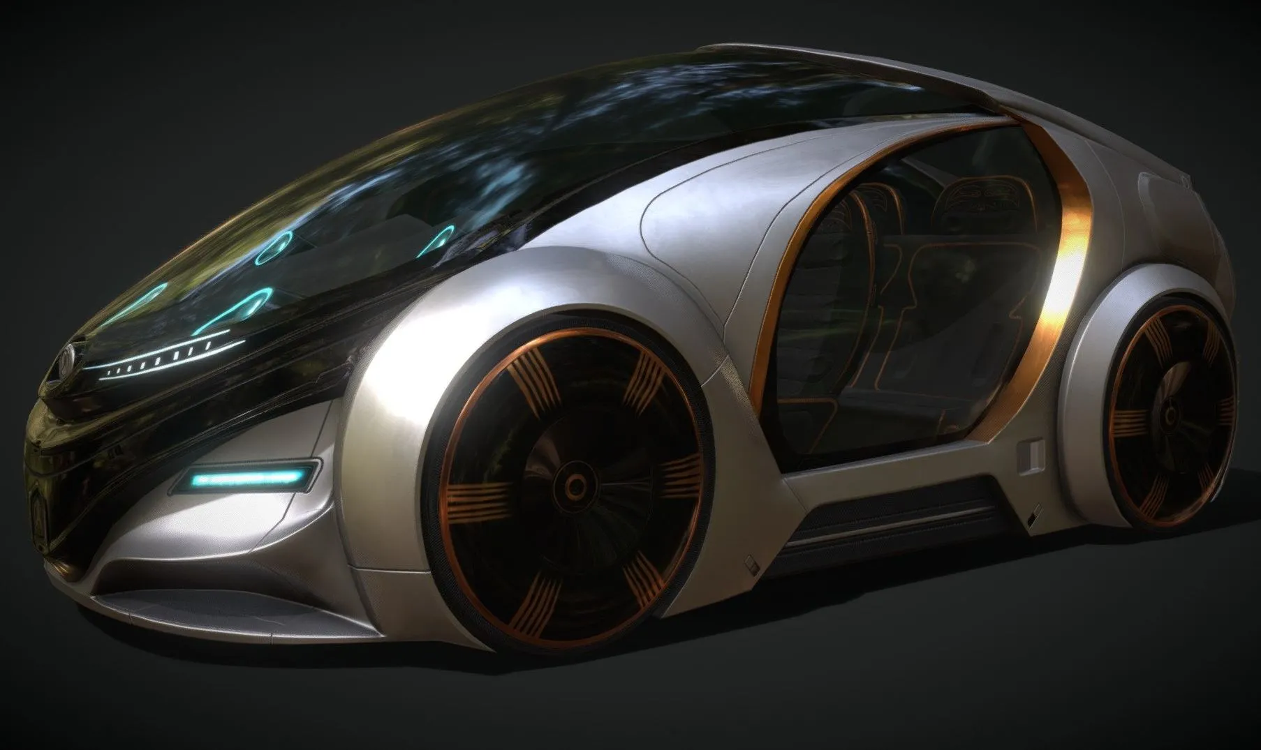 PBR Game 3D Models - Car 3 Scifi 3Dpro