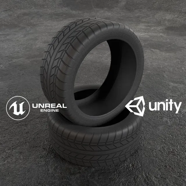 PBR Game 3D Models – Car Tire Wheel Sport