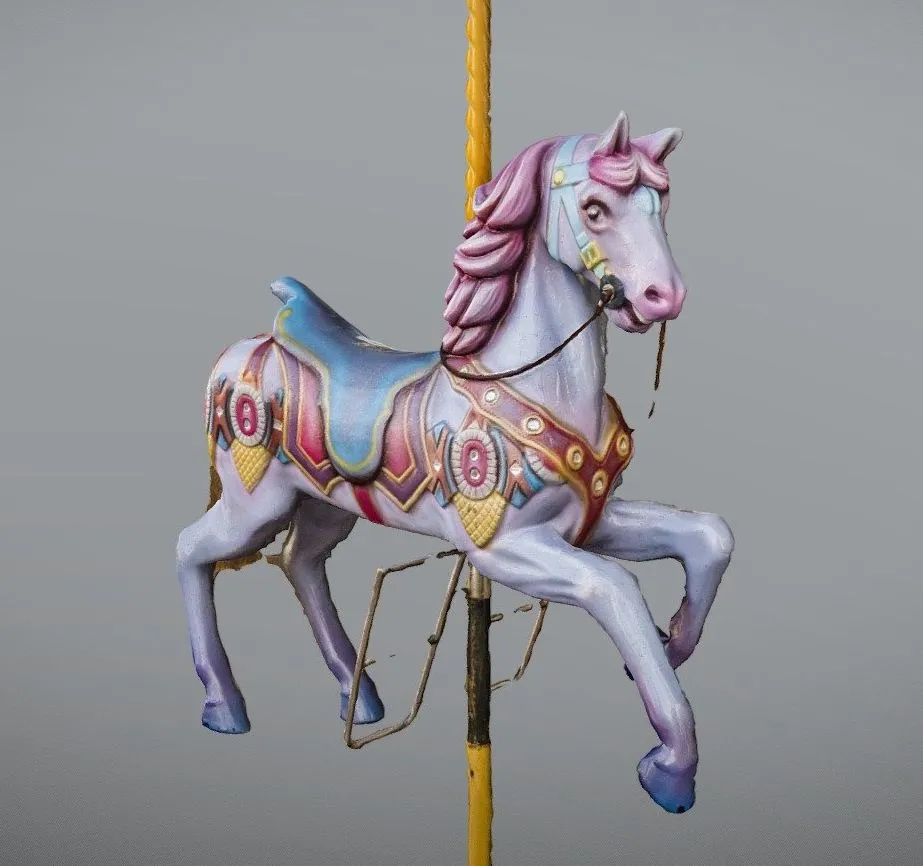 PBR Game 3D Models - Carousel Horsecaballo Carrusel Photogrammetry