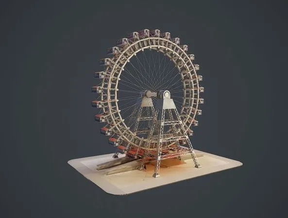 PBR Game 3D Models - Carousel Wheel Noria