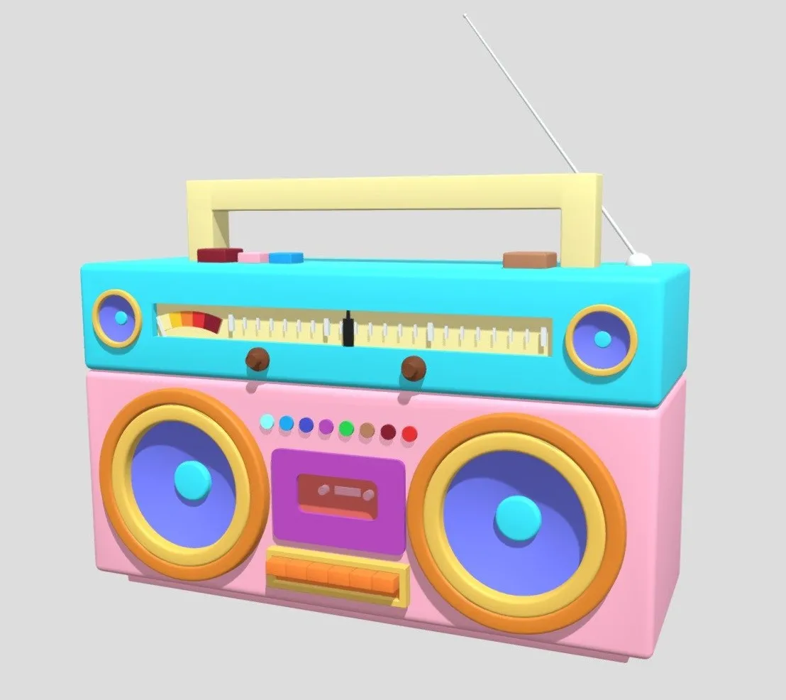 PBR Game 3D Models - Cartoon Boombox