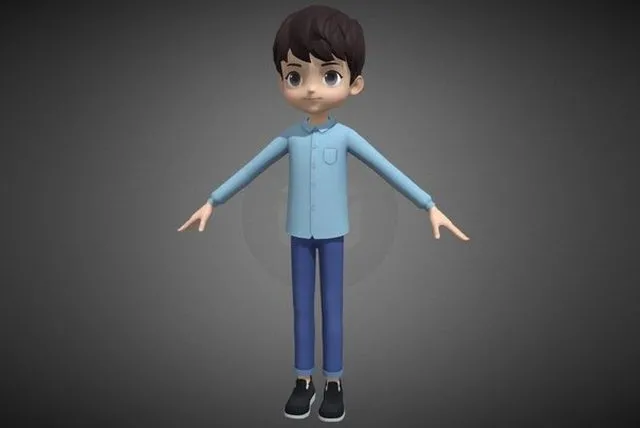 PBR Game 3D Models - Cartoon Boy Child
