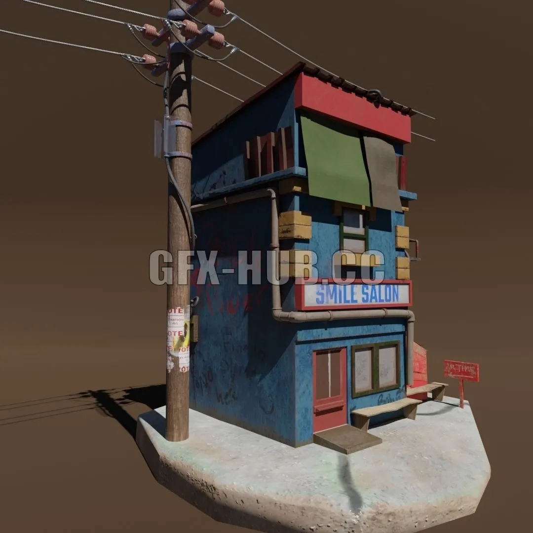 PBR Game 3D Models - Cartoon Ghetto Flat