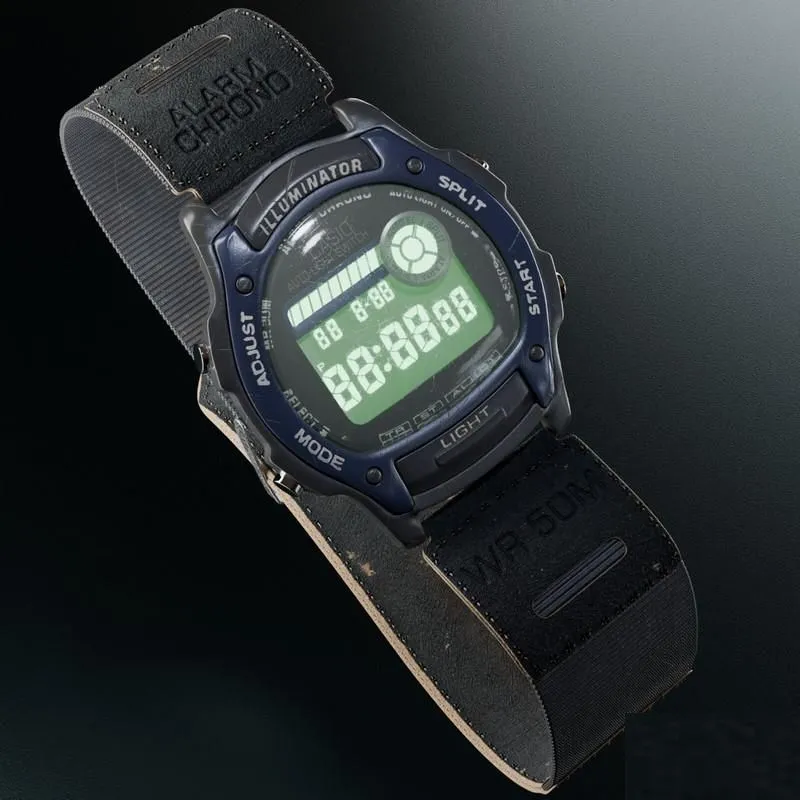 PBR Game 3D Models - Casio 1950 W-94H ILLUMINATOR wrist watch