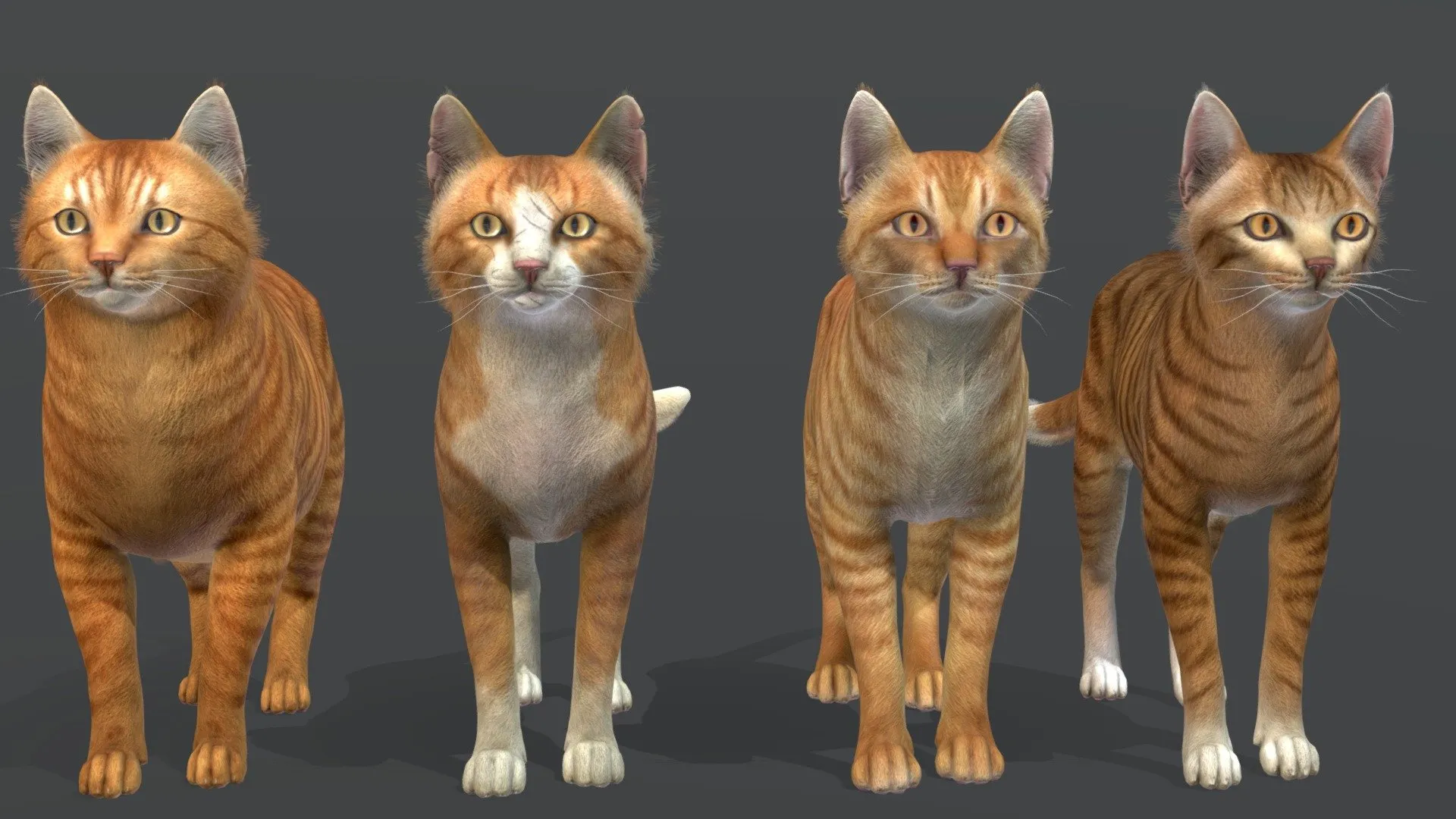 PBR Game 3D Models - Cats Pack 1