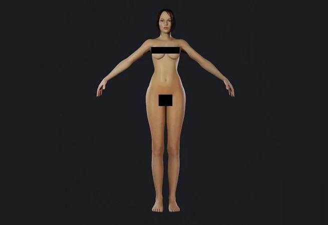 PBR Game 3D Models - Character – Hero Female Body Base Low-poly