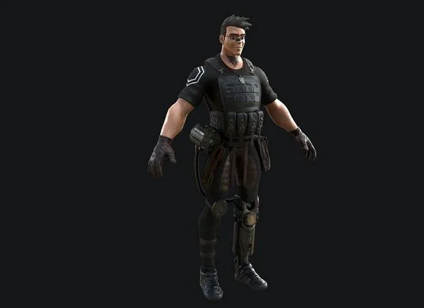 PBR Game 3D Models - Character soldier