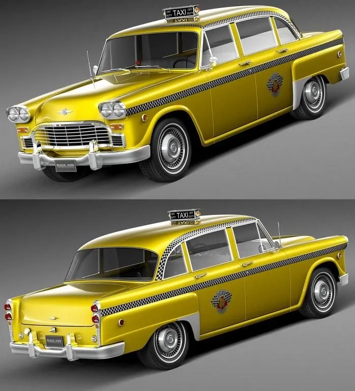 PBR Game 3D Models - Checker Cab A8 Marathon 1956-1982