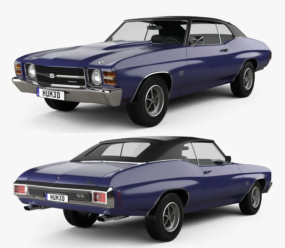 PBR Game 3D Models - Chevrolet Chevelle SS 454 LS5 convertible 1971