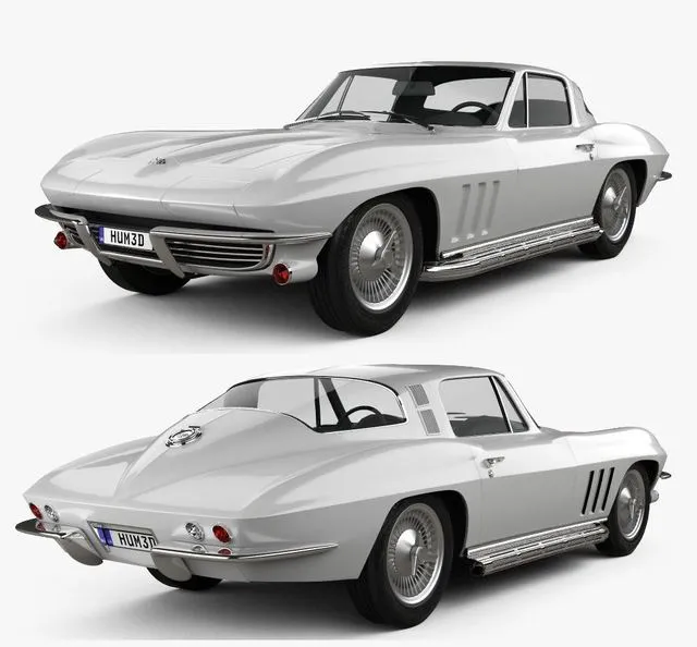 PBR Game 3D Models - Chevrolet Corvette Sting Ray (C2) 1965