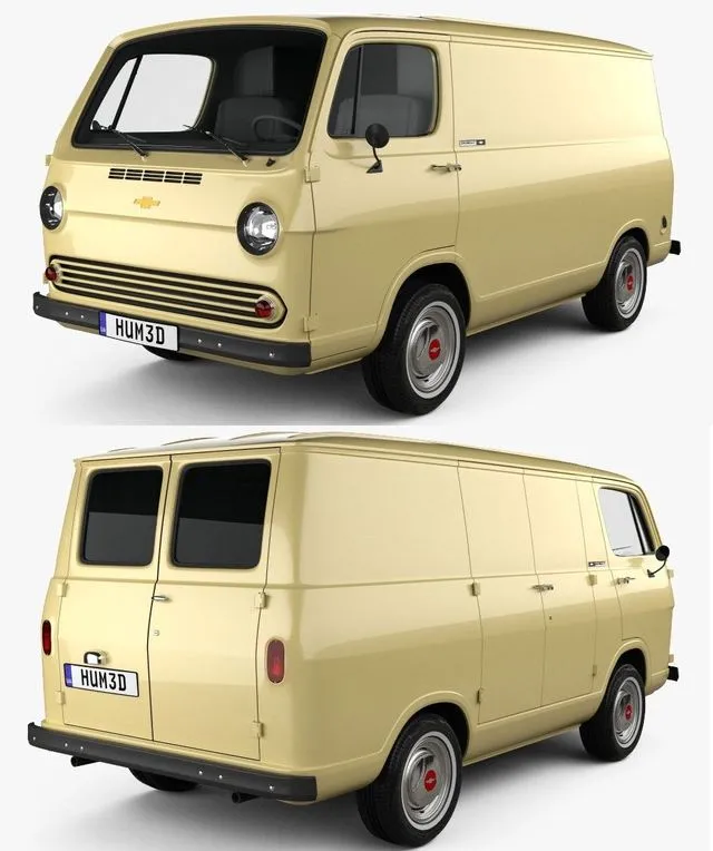 PBR Game 3D Models - Chevrolet G10 Chevy Van 1964