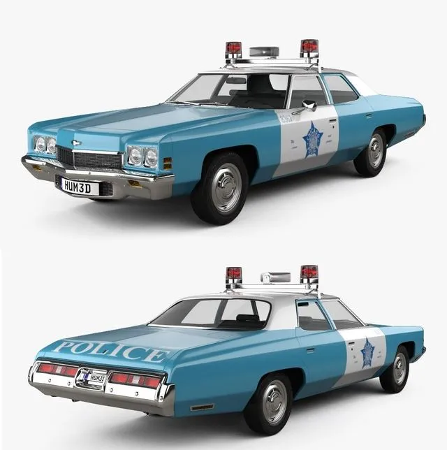 PBR Game 3D Models - Chevrolet Impala Police 1972
