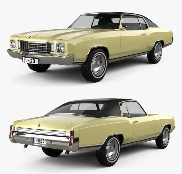 PBR Game 3D Models - Chevrolet Monte Carlo 1972