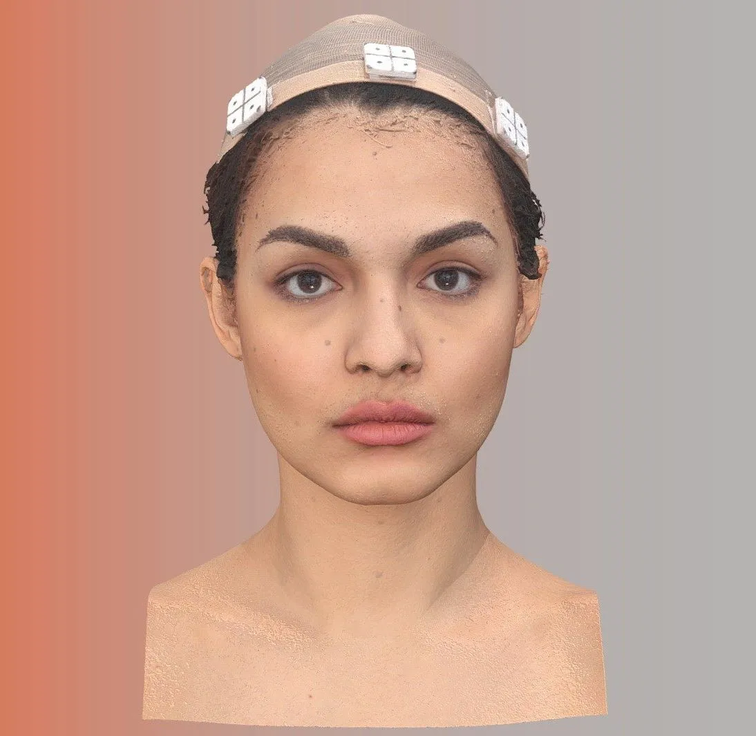 PBR Game 3D Models - Chloe Parker Raw 3D Head Scan