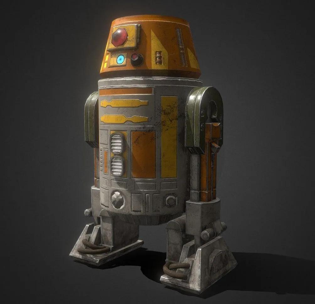 PBR Game 3D Models - Chopper R6 Droid