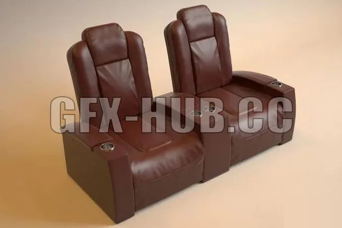 PBR Game 3D Models - Cinema Chair