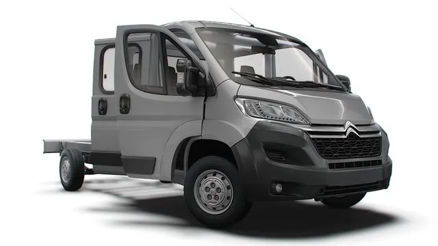 PBR Game 3D Models - Citroen Jumper Chassis Truck CrCab 4035WBXL HQInterior 2023