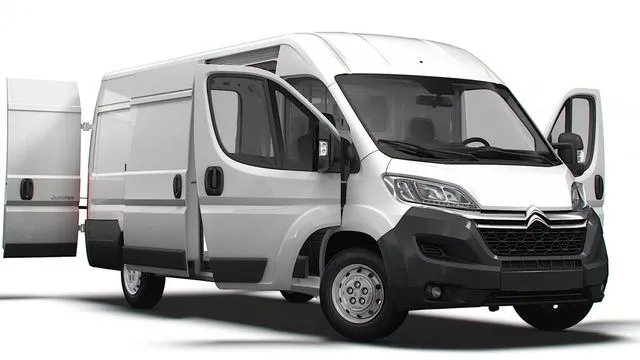 PBR Game 3D Models - Citroen Jumper Van L4H2 HQ Interior 2023