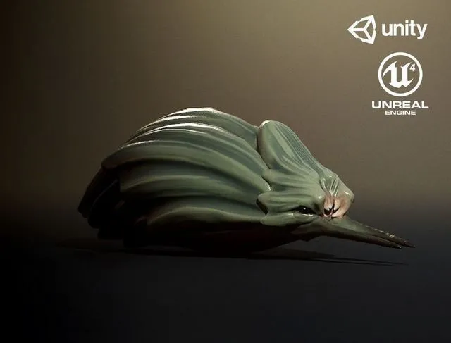 PBR Game 3D Models - Clam creature1