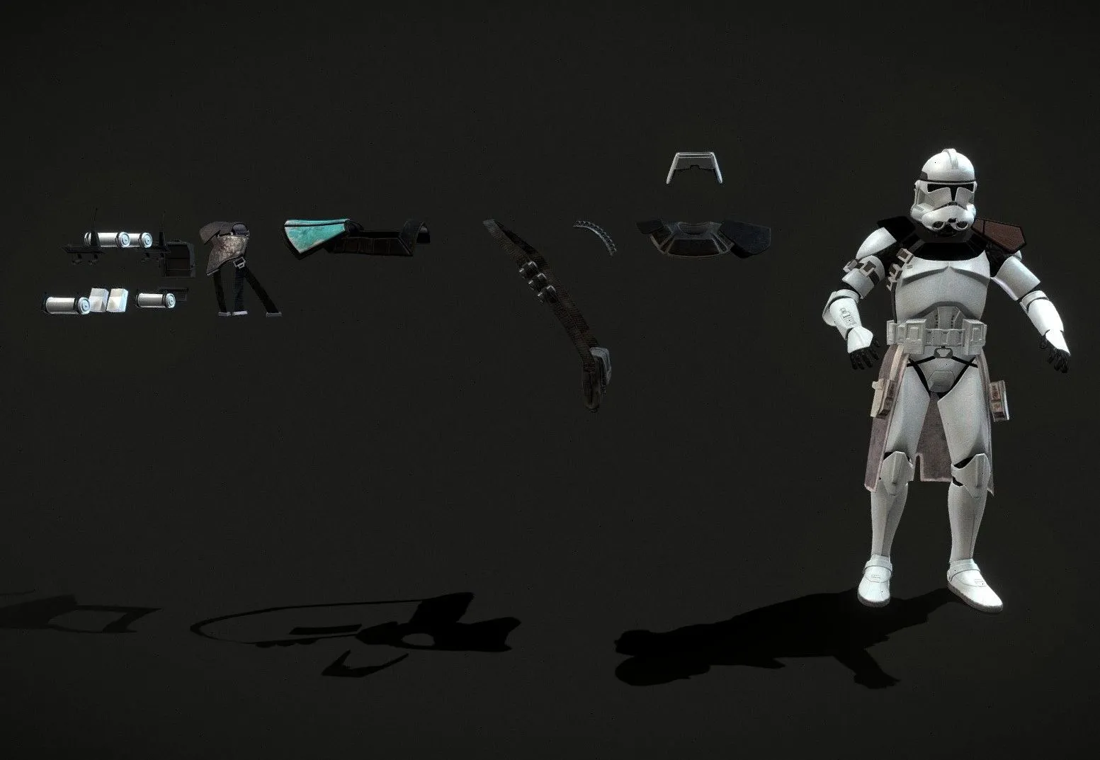 PBR Game 3D Models - Clear Standard Clone Trooper