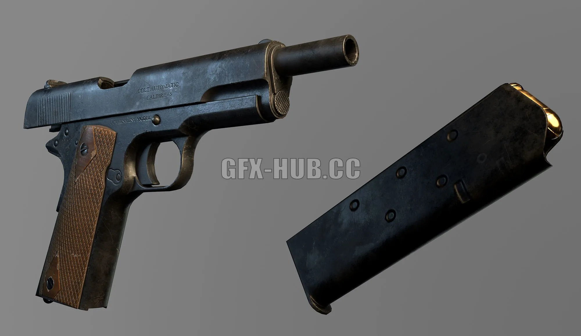 PBR Game 3D Models - Colt 1911 Handgun Game ready