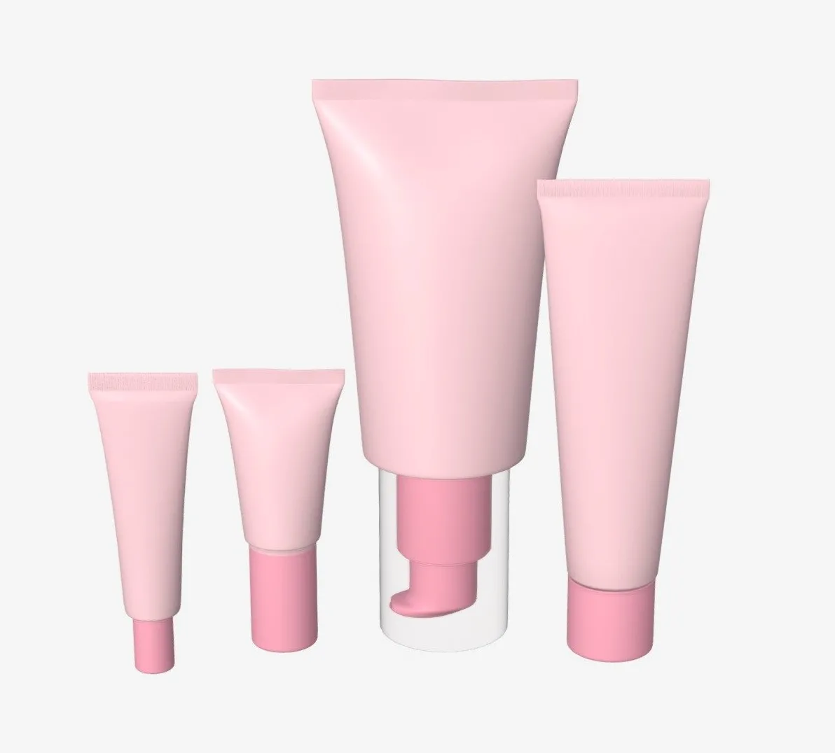 PBR Game 3D Models - Cosmetics Tube Set 02 Mockup