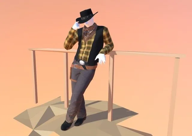 PBR Game 3D Models - Cowboy Outfit
