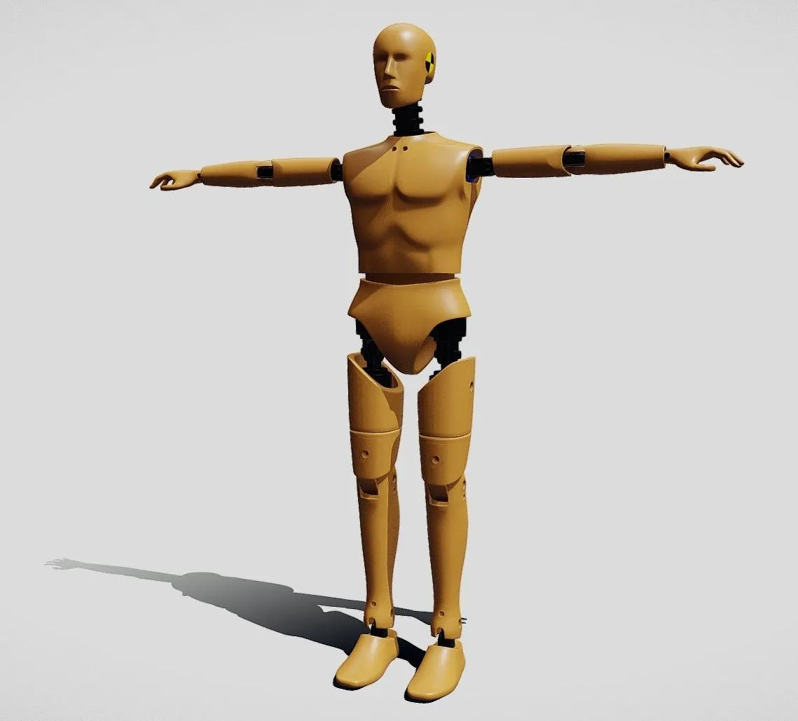 PBR Game 3D Models - Crash Test Dummy Standing
