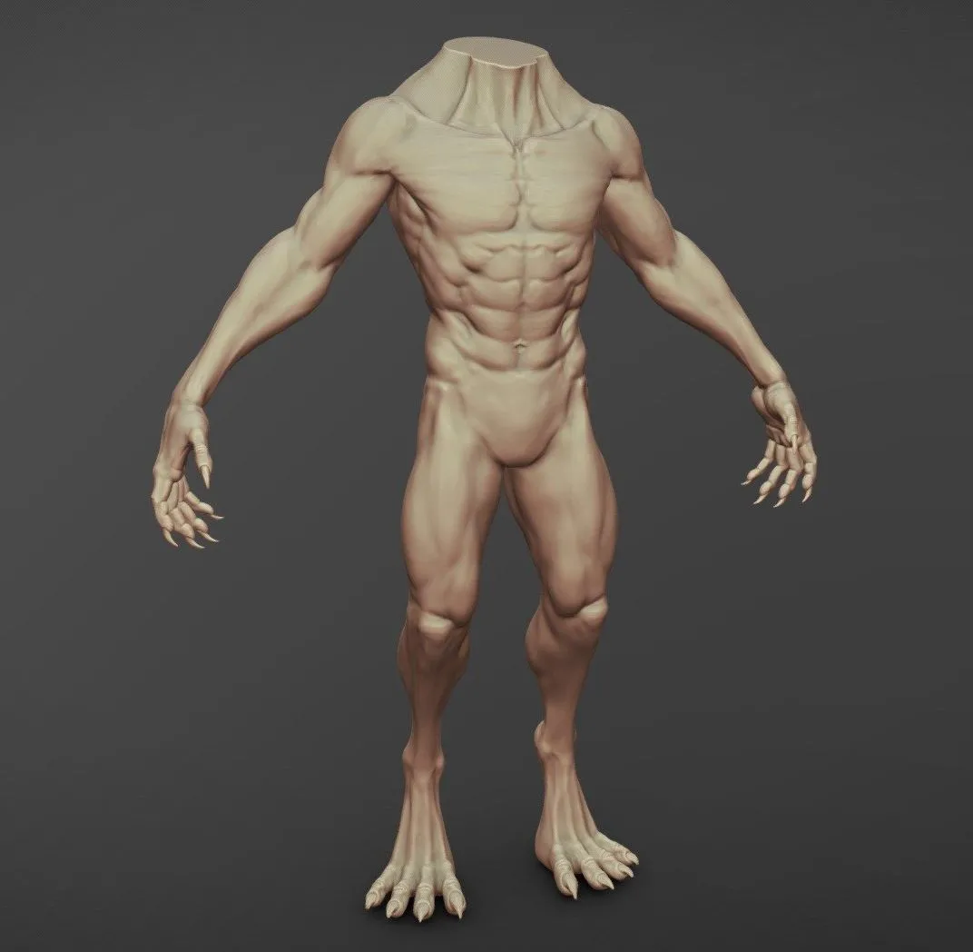 PBR Game 3D Models - Creature Body Sculpt 20