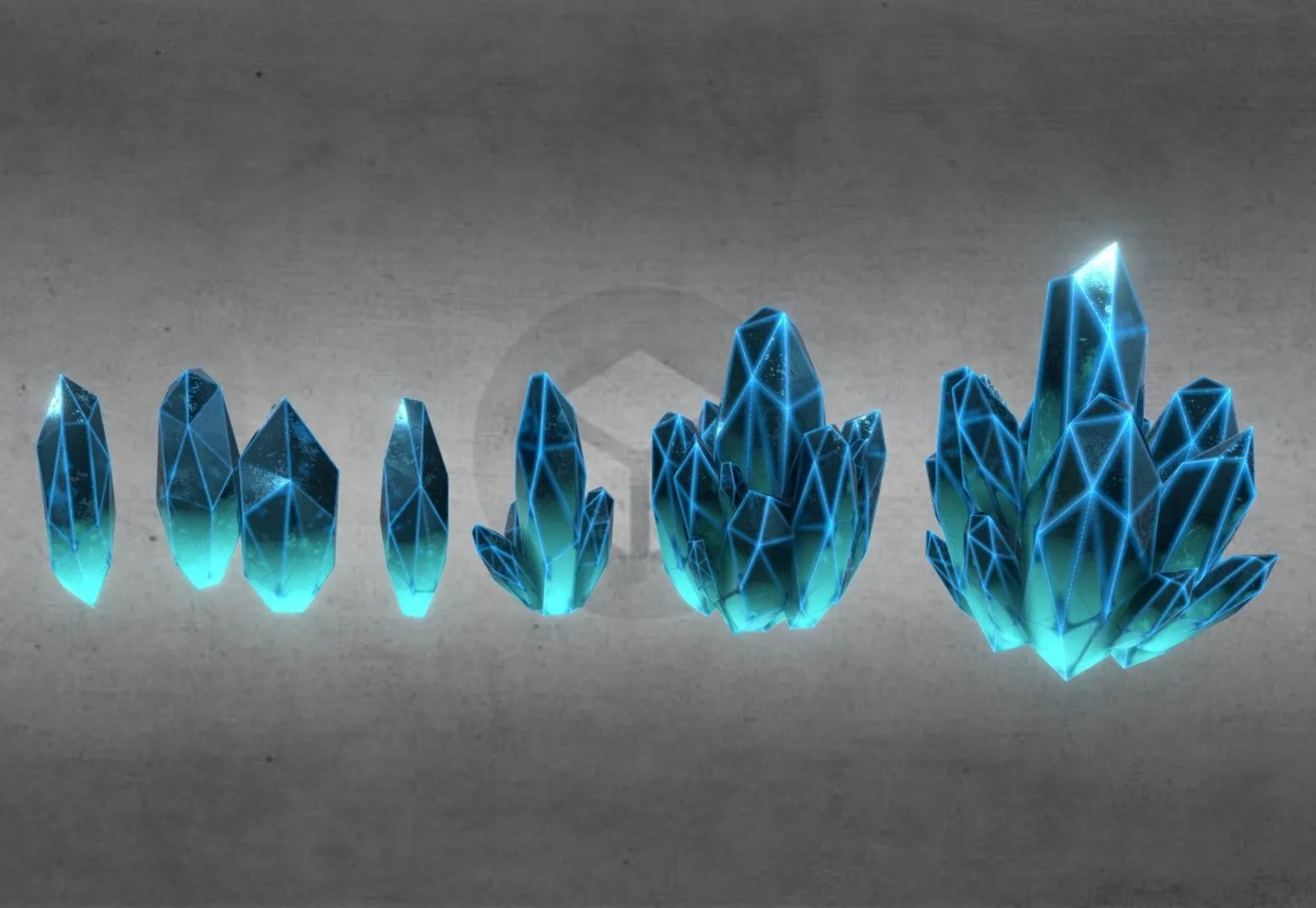 PBR Game 3D Models - Crystals