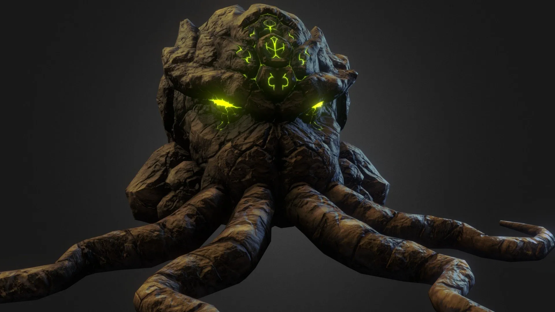 PBR Game 3D Models - Cthulhu Rock Head