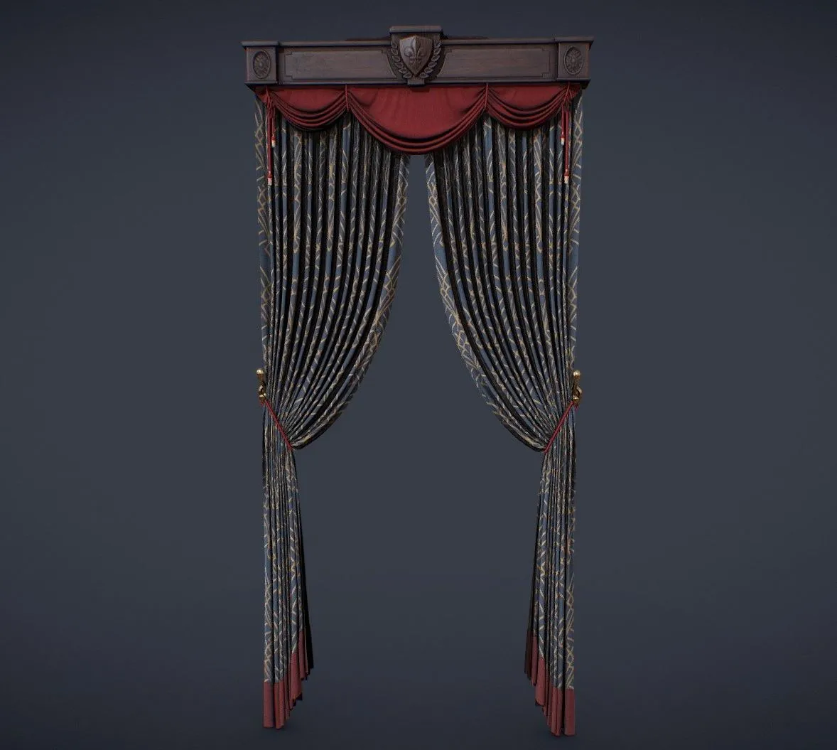 PBR Game 3D Models - Curtain Victorian