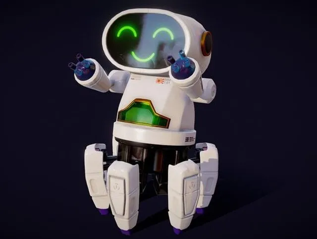 PBR Game 3D Models - Cute Robot Toy   Game And Film Ready 3D Model