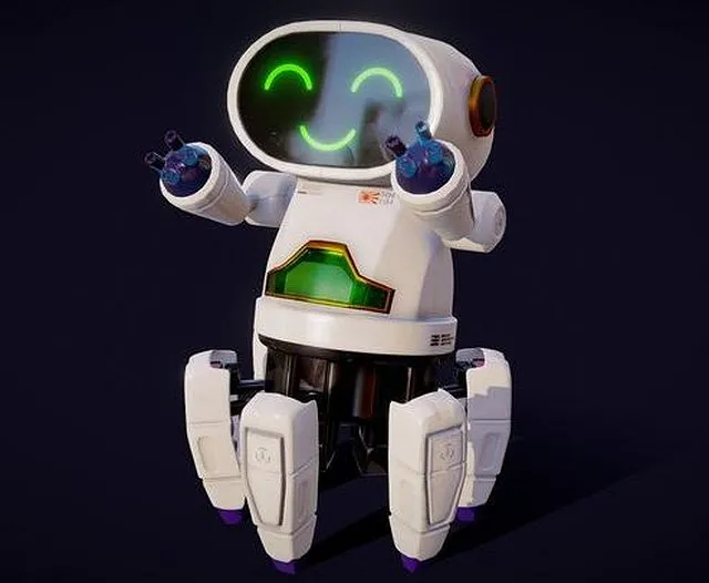 PBR Game 3D Models - Cute Robot Toy   Game And Film Ready 3D Model