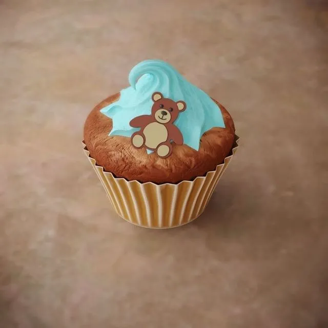 PBR Game 3D Models - Cute Teddy Bear CupCake
