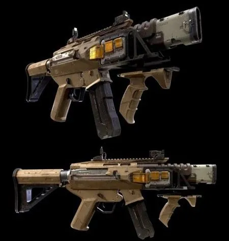 PBR Game 3D Models - Cyberpunk SMG