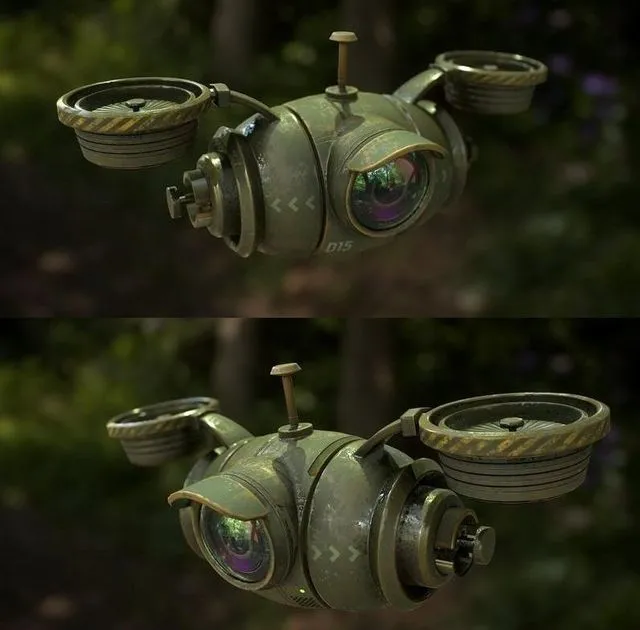 PBR Game 3D Models - D15 Companion Drone