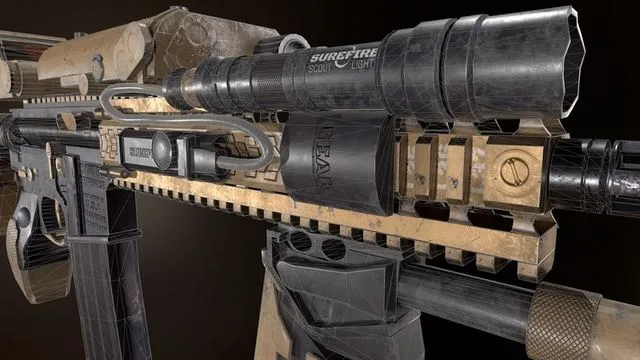 PBR Game 3D Models - Daniel Defense MK18 GUN