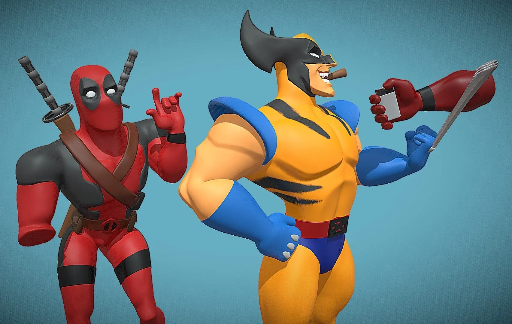 PBR Game 3D Models - Deadpool And Wolverine