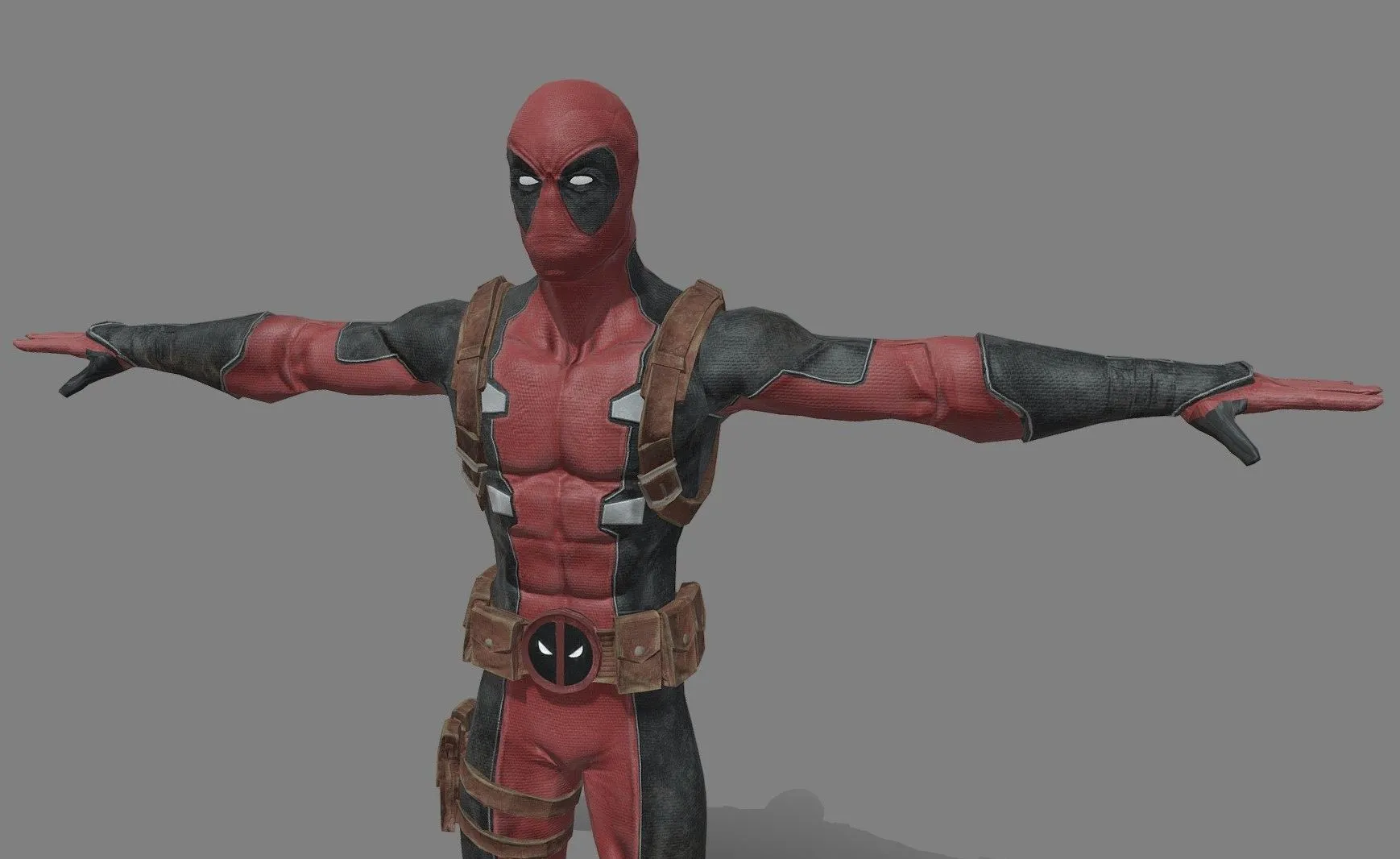 PBR Game 3D Models - Deadpool Running