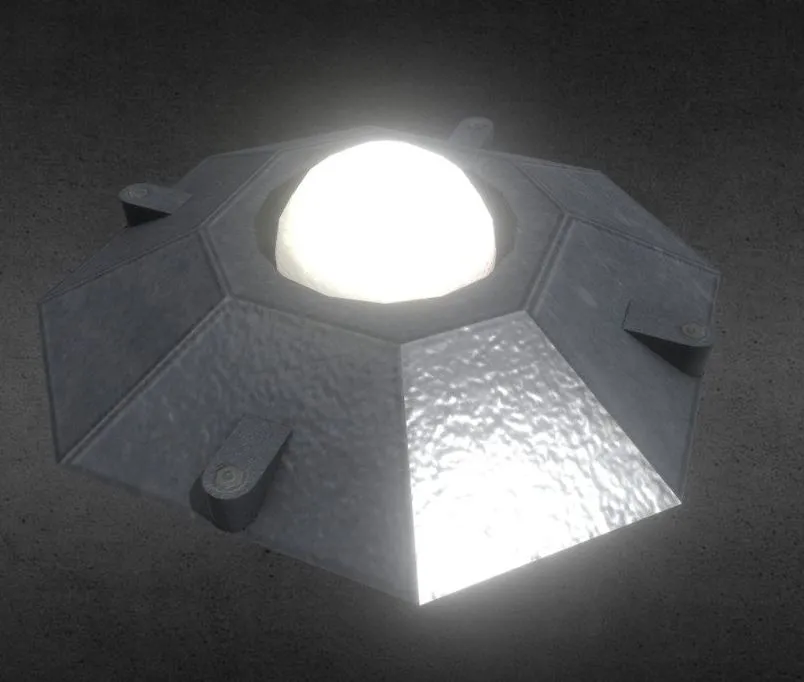 PBR Game 3D Models - Deathstar Hangar Floorlight